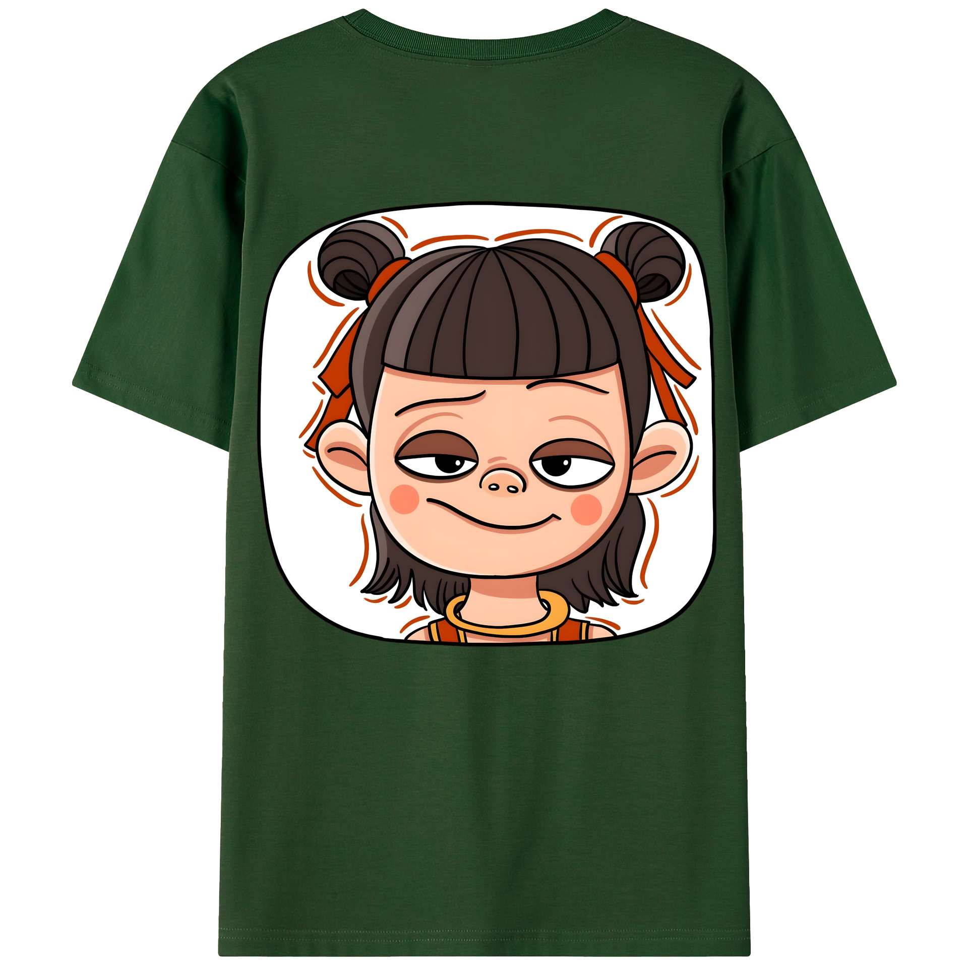 （画像用） Ne Zha 2 ナタ 魔童の大暴れ 綿100％半袖Tシャツ（背面プリント）